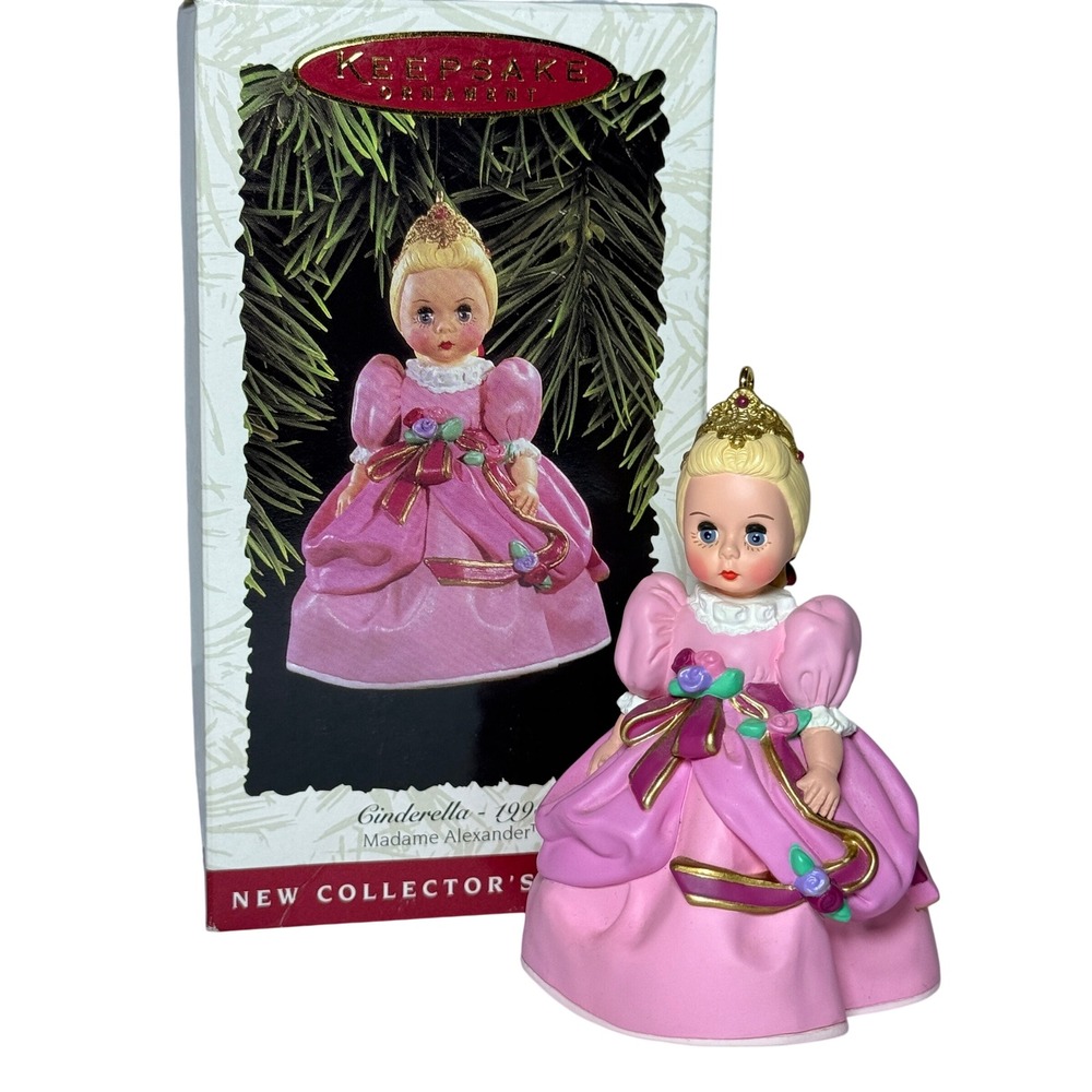 Hallmark Keepsake Ornament 1996 Madame Alexander Cinderella 1995 Doll Pink Gown